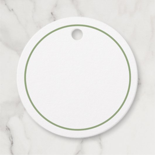 Étiquettes Cadeau Balises de préférence ronde - Bordure verte (Devant)