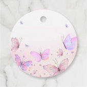 Étiquettes Cadeau Balises de préférence ronde du thème papillon (Dos)