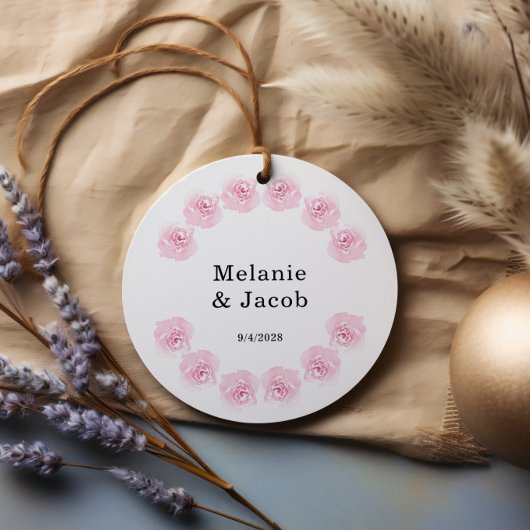 Étiquettes Cadeau Balises de préférence ronde Rose couleur rose