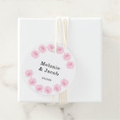 Étiquettes Cadeau Balises de préférence ronde Rose couleur rose (En situation)