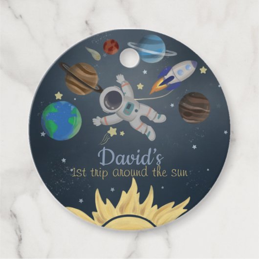 Étiquettes Cadeau Balises de préférence spatiale de l'astronaute (Devant)