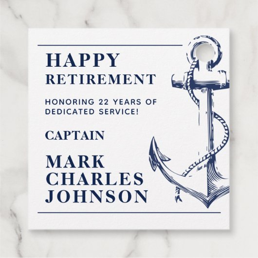 Étiquettes Cadeau Balises de préférences nautiques pour les Ancres d (Dos)