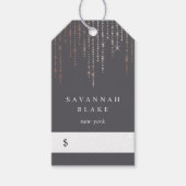 Étiquettes-cadeau Balises de prix rose Gold Marquee (Devant)