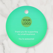 Étiquettes Cadeau Balises d'emballage turquoise vert arc-en-ciel cou (Dos)