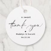 Étiquettes Cadeau Balises d'un mariage Merci doux (Dos)