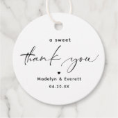 Étiquettes Cadeau Balises d'un mariage Merci doux (Devant)