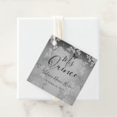 Étiquettes Cadeau Balises Fancy Rose Quinceanera Silver Faveur (En situation)