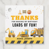 Étiquettes Cadeau Balises Favoris d'anniversaire de construction (Devant)