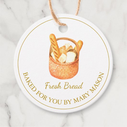 Étiquettes Cadeau Balises Favoris de Pain Maison | Blanc (Devant)