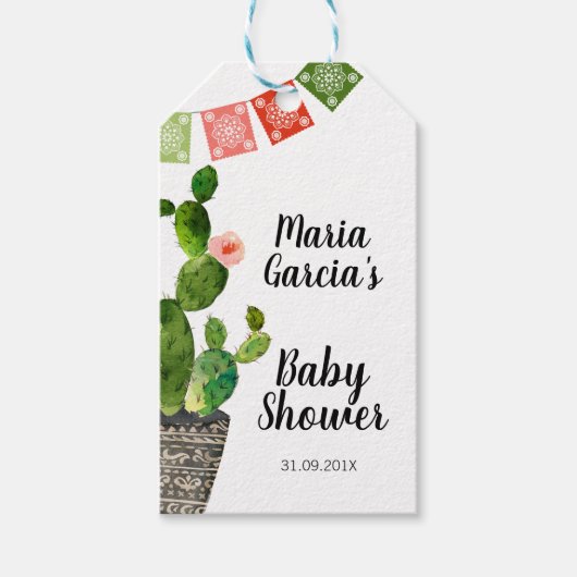Étiquettes-cadeau Balises Favoris Merci Cactus (Devant)