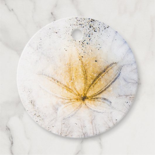 Étiquettes Cadeau Balises Favoriser/Cadeau Dollar De Sable (Devant)