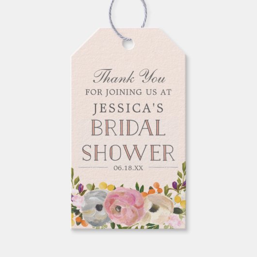 Étiquettes-cadeau Balises Favoriser Fête des mariées de fleurs douce (Devant)