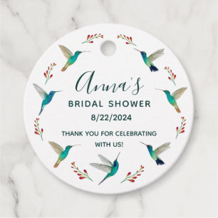 Étiquettes Cadeau Balises Favoriser la Fête des mariées des colibris