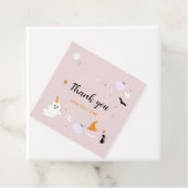 Étiquettes Cadeau Balises Favoriser Merci Halloween rose mou (En situation)