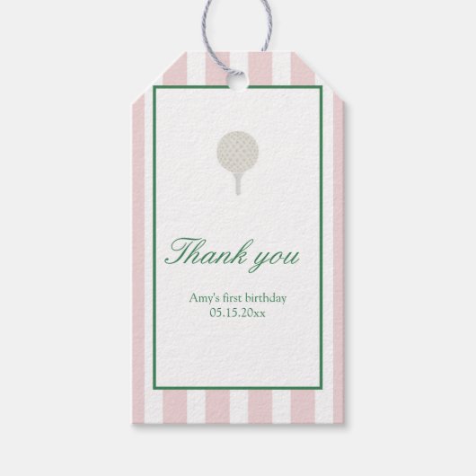 Étiquettes-cadeau Balises Favoriser Rectangle de golf rose (Devant)