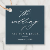 Étiquettes Cadeau Balises Favorites du Merci Mariage de script simpl (Devant)