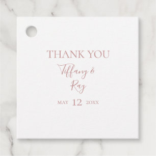 Étiquettes Cadeau Balises favorites du Merci or Rose simple et éléga
