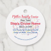 Étiquettes Cadeau Balises Favour Canard de croisière (Dos)