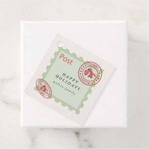 Étiquettes Cadeau Balises Fêtes de Courrier Vintage