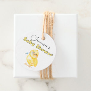 Étiquettes Cadeau Balises Fleur de petit poussin Baby shower Favoris
