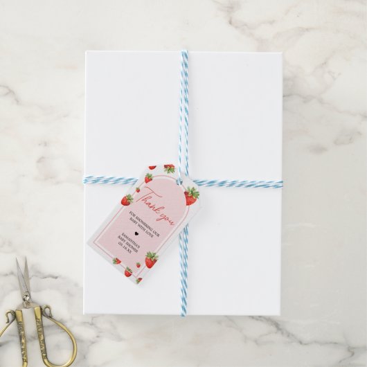 Étiquettes-cadeau Balises Fraise Rouge Baby shower Favoriser (Avec de laficelle)