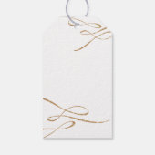 Étiquettes-cadeau Balises Gold Calligraphy Merci Favoriser (Dos)