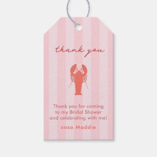 Étiquettes-cadeau Balises Lobster Doodle Rose Red Fête des mariées F