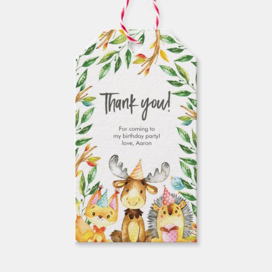 Étiquettes-cadeau Balises Merci | Balises de préférence | Animaux de (Devant)