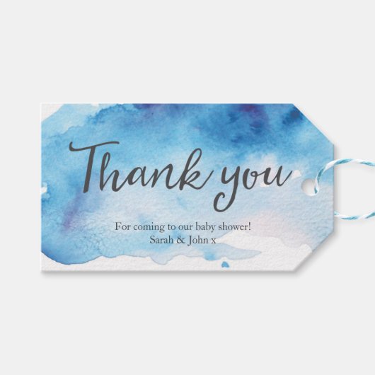 Étiquettes-cadeau Balises Merci | Balises de préférence | Aquarelle (Devant (Horizontal))