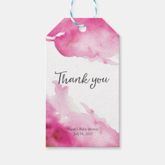 Étiquettes-cadeau Balises Merci | Balises de préférence | Aquarelle  (Devant)
