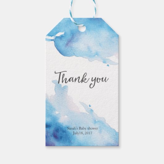 Étiquettes-cadeau Balises Merci | Balises de préférence | Aquarelle  (Devant)