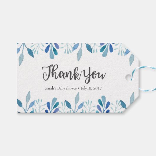 Étiquettes-cadeau Balises Merci | Balises de préférence | Aquarelle (Devant (Horizontal))