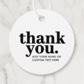 Étiquettes Cadeau Balises Merci Favor | Noir et blanc rétro (Devant)