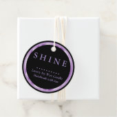 Étiquettes Cadeau Balises Métallic Purple et Noir Faveur (En situation)