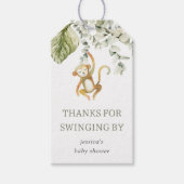 Étiquettes-cadeau Balises Neutral Boho Safari Monkey Baby shower Fav (Devant)