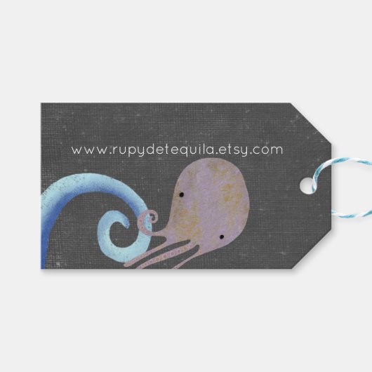 Étiquettes-cadeau Balises Octopus (Devant (Horizontal))