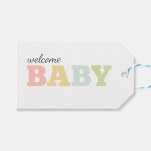 Étiquettes-cadeau Balises pour bébé Pastel, sans distinction de genr