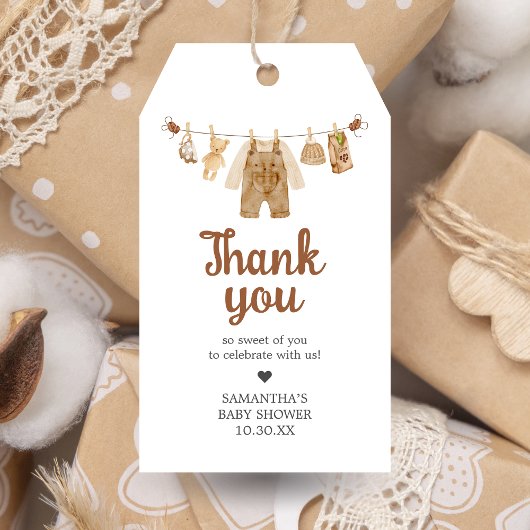 Étiquettes-cadeau Balises préférées du Baby shower de brassage de ca