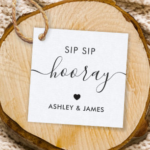 Étiquettes Cadeau Balises Sip Sip Hooray, Balise Cadeau Mariage, Kra