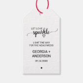 Étiquettes-cadeau Balises Sparkler du Mariage de calligraphie noire  (Devant)