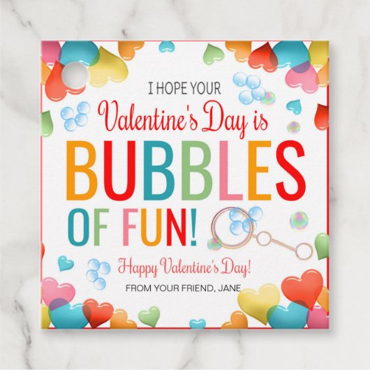 Étiquettes Cadeau Balises Valentine Bubble (Devant)