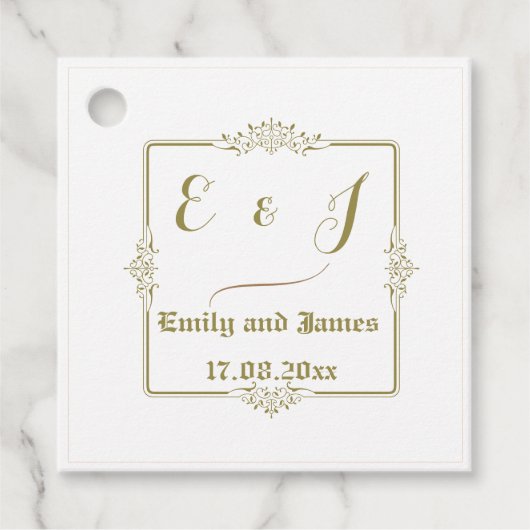 Étiquettes Cadeau Balises vintage Elegance Favoriser (Devant)