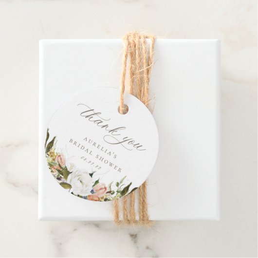 Étiquettes Cadeau Balises vintages de Merci floral (En situation)