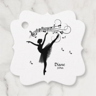 Étiquettes Cadeau Ballerina Danser avec musique personnelle