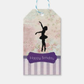 Étiquettes-cadeau Ballerina Silhouette sur l'anniversaire Motif Vint (Devant)
