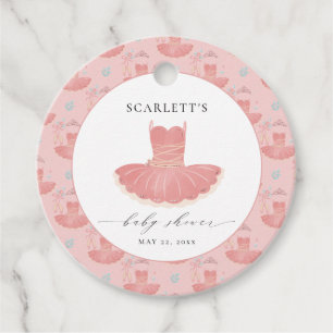 Étiquettes Cadeau Ballerina Tutu Bébé Rose mignonne Baby shower fill