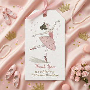 Étiquettes-cadeau ballerina tutu fête d'anniversaire