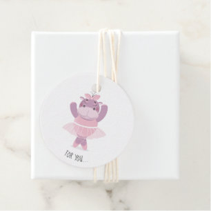 Étiquettes Cadeau Ballerine Hippopotame