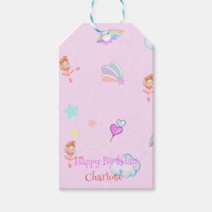 Étiquettes-cadeau Ballet magique rainbow dégradé enfant fête d'anniv