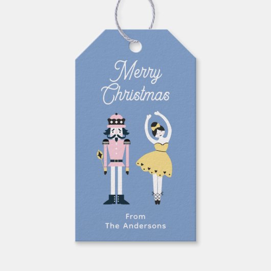 Étiquettes-cadeau Ballet Nutcracker Nom personnalisé Noël (Devant)